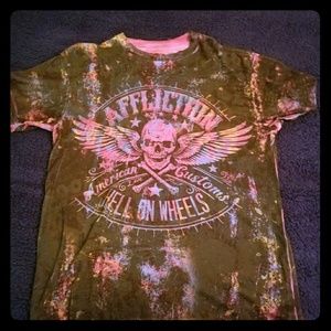 Affliction mens multi color shirt